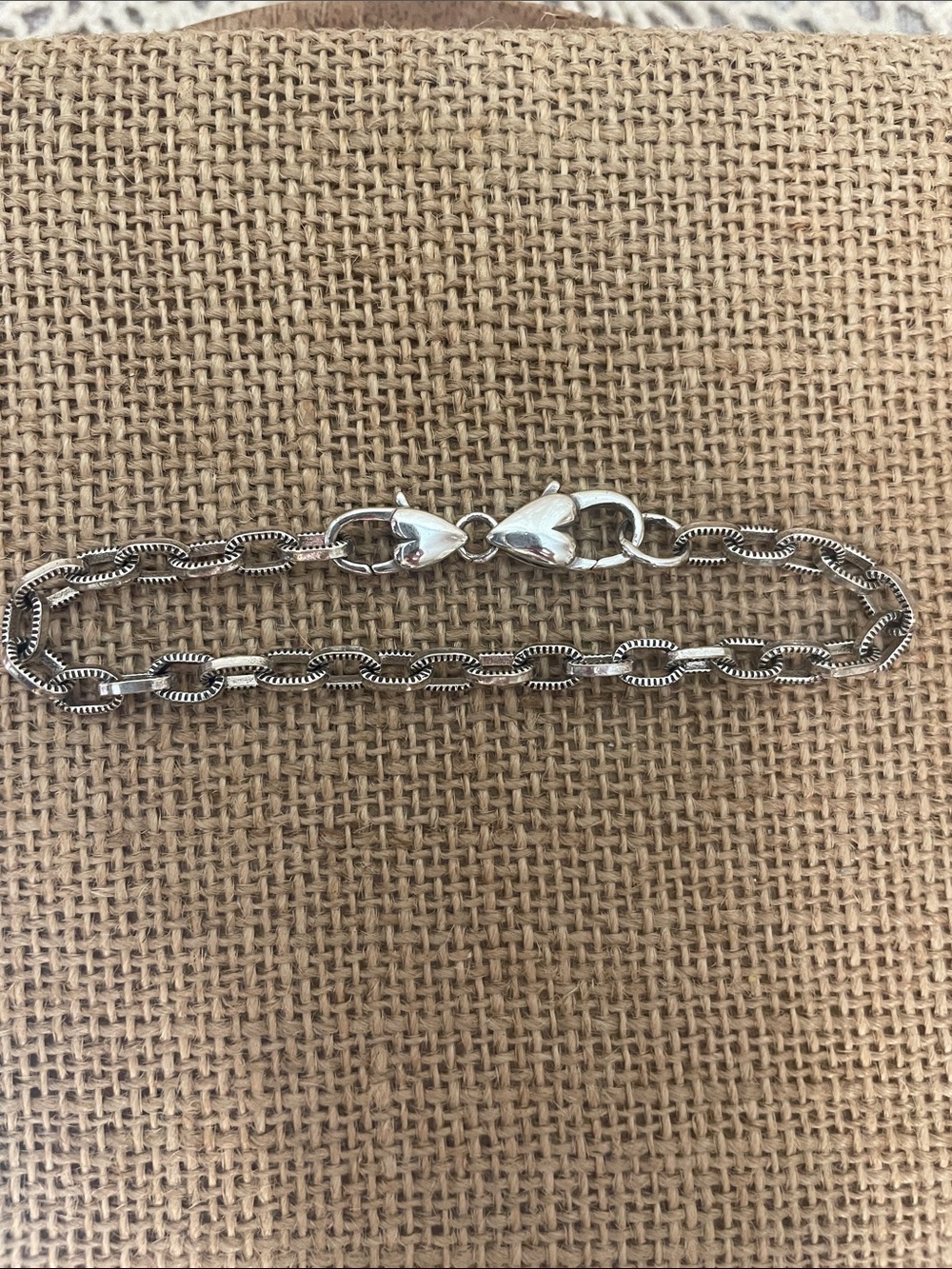 Brighton silver-plated textured oval link chain bracelet